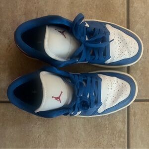 Blue Sneakers with White Trim